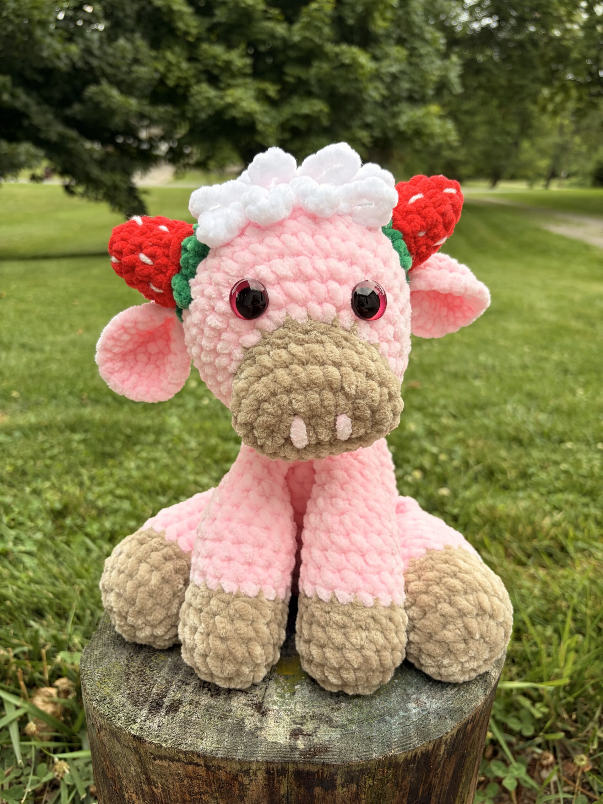 Strawberry Highland Cow Plush